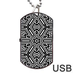 Grid Pattern Backdrop Dog Tag Usb Flash (one Side)