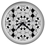 Seamless Pattern With Maple Leaves Wall Clock (Silver)