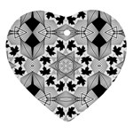 Seamless Pattern With Maple Leaves Heart Ornament (Two Sides)