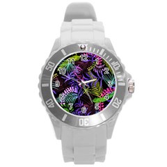 Leaves  Round Plastic Sport Watch (l) by Sobalvarro