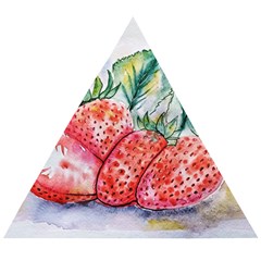 Strawberry Watercolor Figure Wooden Puzzle Triangle by Wegoenart