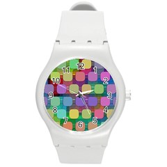 Pattern  Round Plastic Sport Watch (m) by Sobalvarro