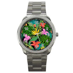 Tropical Greens Sport Metal Watch by Sobalvarro