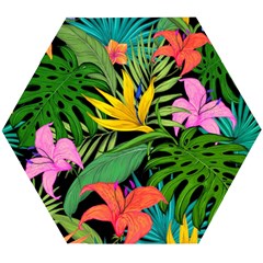 Tropical Greens Wooden Puzzle Hexagon by Sobalvarro