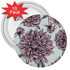 Flowers 3  Buttons (10 Pack)  by Sobalvarro