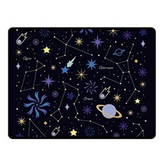 Starry Night  Space Constellations  Stars  Galaxy  Universe Graphic  Illustration Double Sided Fleece Blanket (small)  by Vaneshart