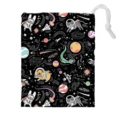 Animals Galaxy Space Drawstring Pouch (5xl) by Vaneshart