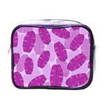 Exotic Tropical Leafs Watercolor Pattern Mini Toiletries Bag (One Side) Front