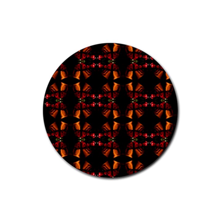 Christmas Bells Background Rubber Coaster (Round) 