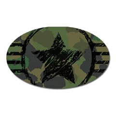 Military Camouflage Design Oval Magnet by Vaneshart
