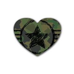 Military Camouflage Design Rubber Coaster (heart)  by Vaneshart