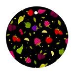 Vector Seamless Summer Fruits Pattern Colorful Cartoon Background Ornament (Round)