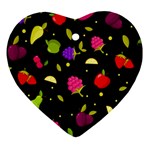 Vector Seamless Summer Fruits Pattern Colorful Cartoon Background Ornament (Heart)
