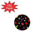 Vector Seamless Summer Fruits Pattern Colorful Cartoon Background 1  Mini Buttons (100 pack) 