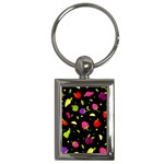 Vector Seamless Summer Fruits Pattern Colorful Cartoon Background Key Chain (Rectangle)