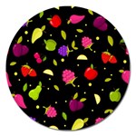 Vector Seamless Summer Fruits Pattern Colorful Cartoon Background Magnet 5  (Round)