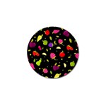 Vector Seamless Summer Fruits Pattern Colorful Cartoon Background Golf Ball Marker (4 pack)