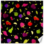 Vector Seamless Summer Fruits Pattern Colorful Cartoon Background Canvas 16  x 16 