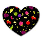 Vector Seamless Summer Fruits Pattern Colorful Cartoon Background Heart Mousepads