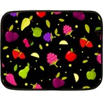 Vector Seamless Summer Fruits Pattern Colorful Cartoon Background Double Sided Fleece Blanket (Mini) 