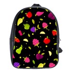 Vector Seamless Summer Fruits Pattern Colorful Cartoon Background School Bag (Large)