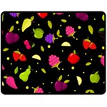 Vector Seamless Summer Fruits Pattern Colorful Cartoon Background Fleece Blanket (Medium) 