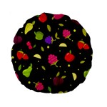 Vector Seamless Summer Fruits Pattern Colorful Cartoon Background Standard 15  Premium Round Cushions