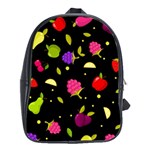 Vector Seamless Summer Fruits Pattern Colorful Cartoon Background School Bag (XL)