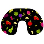 Vector Seamless Summer Fruits Pattern Colorful Cartoon Background Travel Neck Pillow