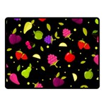 Vector Seamless Summer Fruits Pattern Colorful Cartoon Background Double Sided Fleece Blanket (Small) 