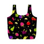 Vector Seamless Summer Fruits Pattern Colorful Cartoon Background Full Print Recycle Bag (M)