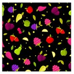 Vector Seamless Summer Fruits Pattern Colorful Cartoon Background Large Satin Scarf (Square)