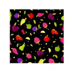 Vector Seamless Summer Fruits Pattern Colorful Cartoon Background Small Satin Scarf (Square)