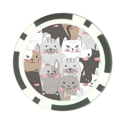 Hand Draw Cats Seamless Pattern Poker Chip Card Guard (10 Pack) by Vaneshart