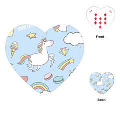 Unicorn Seamless Pattern Background Vector Playing Cards Single Design (heart) by Sobalvarro