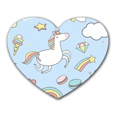 Unicorn Seamless Pattern Background Vector Heart Mousepads by Sobalvarro