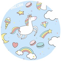 Unicorn Seamless Pattern Background Vector Wooden Puzzle Round by Sobalvarro