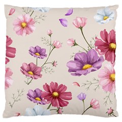 Vector Hand Drawn Cosmos Flower Pattern Standard Flano Cushion Case (two Sides) by Sobalvarro