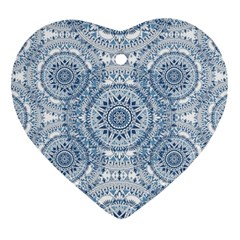Boho Pattern Style Graphic Vector Heart Ornament (two Sides) by Sobalvarro