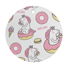 Unicorn Seamless Pattern Background Vector (1) Ornament (round) by Sobalvarro