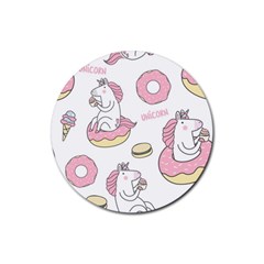 Unicorn Seamless Pattern Background Vector (1) Rubber Coaster (round)  by Sobalvarro