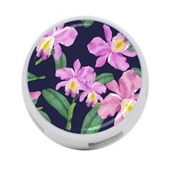 Vector Hand Drawn Orchid Flower Pattern 4-port Usb Hub (one Side) by Sobalvarro