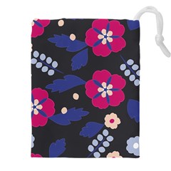 Vector Seamless Flower And Leaves Pattern Drawstring Pouch (4xl) by Sobalvarro