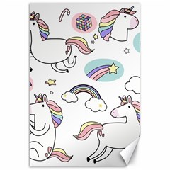 Cute Unicorns With Magical Elements Vector Canvas 20  X 30  by Sobalvarro