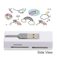 Cute Unicorns With Magical Elements Vector Memory Card Reader (stick) by Sobalvarro