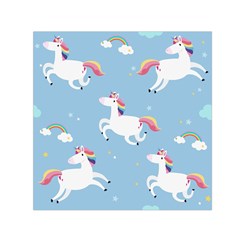 Unicorn Seamless Pattern Background Vector (2) Small Satin Scarf (square) by Sobalvarro