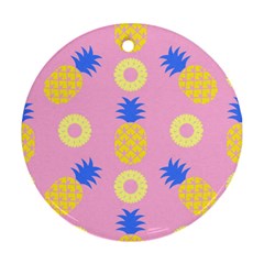 Pop Art Pineapple Seamless Pattern Vector Ornament (round) by Sobalvarro