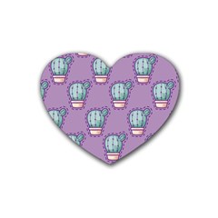 Seamless Pattern Patches Cactus Pots Plants Heart Coaster (4 Pack)  by Vaneshart