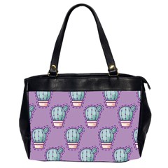 Seamless Pattern Patches Cactus Pots Plants Oversize Office Handbag (2 Sides) by Vaneshart