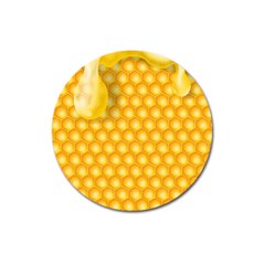 Abstract Honeycomb Background With Realistic Transparent Honey Drop Magnet 3  (round) by Vaneshart